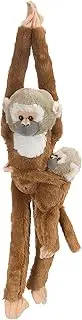 Wild Republic 15264 Monkey Hanging Squirrel 20" W/Baby Hanging Plush, Brown