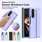 For Samsung Galaxy Z Fold 6 5/4/3/2 Elastic Wristband Anti-Fingerprint Slim Case