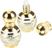 Beavorty 2Pcs Glass Perfume Bottles Refillable Travel Oil Containers for Essential Oils Empty Perfume Roller Bottles with Elegant Design for Fragrance Storage
