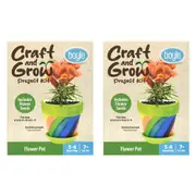 2PK Boyle Craft & Grow Project Kit Flower Pot w/ Seeds Kids Fun Activity 7y+