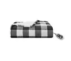 Cuddl Duds heated plush to sherpa throw blanket New in box black buffalo check