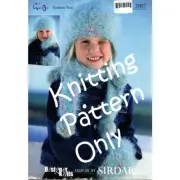 Sirdar Leaflet 2007 Gigi Fashion Yarn Child Hat Scarf Mittens Knitting Pattern