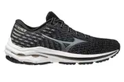 Mizuno Womens Wave Inspire 17 Waveknit Running Shoes - Black/Platinum Gold