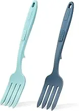 2pcs Silicone Flexible Forks, Cooking Fork Heat Resistant, Blending Cooking Silicone Fork Mix Ingredients, Mash Food, Whisk Eggs,Baking Non Stick Heat Resistant