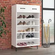 Shoe Cabinet Grey Sonoma 60x35x105 cm Engineered Wood,Shoe Storage Organiser,Cupboard Storage Footwear Stand Rack,Home Hallway Furniture 804(White)