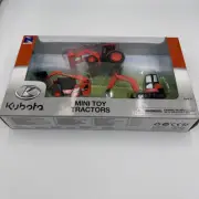 NewRay Toys Kubota Tractor w/ Loader, Skid Steer, Mini Excavator. New In Box