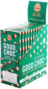 GOOGYS Good Choc+ (Collagen + Egg Protein Chocolate) Mylk Hazelnut 100g x 10 Display