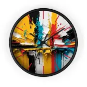 Yellow Abstract Brushstroke Wall Clock | Modern Urban Home Decor