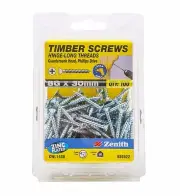 Zenith TIMBER SCREW HINGE-LONG Thread PHILLIPS Drive ZINC PLATED- 8Gx30mm 100pcs