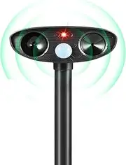 Ultrasonic Animal Repellent Outdoor Solar Animal Repellent with Motion Sensor&LED Strobe Light Cat Repellent Outdoor Deer Repellent Device to Scare Squirrel Skunk Repellent for Yard139121 (1)