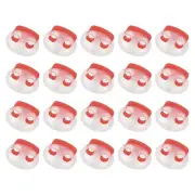 40Pcs 5mm Plastic Cord Locks Double Hole Spring Toggle Stopper, Clear Red