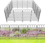 10 Panels Decorative Garden Fence for Yard, 32 in(H) X 29 in(L) Tall Garden Dog Fencing Animal Barrier, Rustproof No Dig Decorative Metal Temporary Fencing Stakes for Dogs, Flower Vegetable Bed, Patio