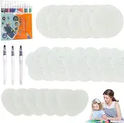 Magic Puffy Paint, Magic Foam Texture Blank Pai-Nting Paper, DIY 3D Foam Texture Painting Paper, with Water Brush for Kids, for Kids Children S Handmade DIY (1set)