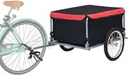16in Bike Trailer Cargo in Steel Frame, Bicycle Traction Tool Car, Extra Bicycle Storage Carrier with Hitch,Load-Bearing:60kg
