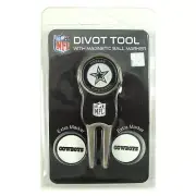 Dallas Cowboys Golfer's Divot Repair Tool with 3 NFL Golf Ball Markers