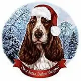 Holiday Pet Gifts English Cocker Spaniel Liver/White Porcelain Ornament
