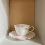 【現貨】日光 NIKKO 粉紅花咖啡杯（1杯1盤）日本製 日本三大骨瓷