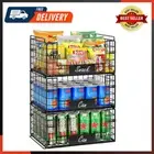 3 Pack XXL Stackable Wire Baskets with Handles for Pantry Storage , Organization