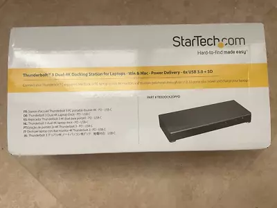 NEW StarTech Thunderbolt 3 Dock - Dual 4K60Hz, DP, 85W PD, 6x USB3, SD4,Win/Mac