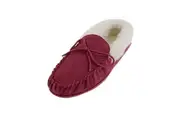Eastern Counties Leather Womens/Ladies Hard Sole Wool Lined Moccasins (Crimson) (9 UK)
