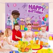 5x3ft Princess Doc McStuffins Happy Birthday Backdrop Banner Background Decor