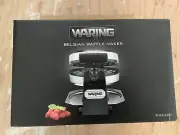 Waring Pro WMK200 Belgian Waffle Maker Stainless Steel Black NOB !