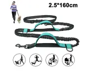 Dog Leash, Upgrade Hands-free Dog Leash With Two Bungees, Long Nylon Dog Leash With Adjustable Waist Belt For Running