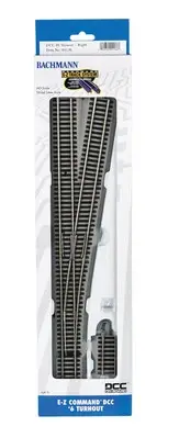 Bachmann HO Scale DCC-Equipped Nickel-Silver EZ-Track #6 RH Turnout Switch