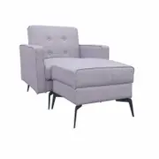Charlie Light Brown Chair Bed with Ottoman