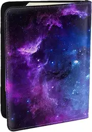 [JEJEA] Blue Galaxy Print Travel Organizer Credit Cards Case Passport BookPassport Holder Cover Wallet forTraveling,, Black, One Size