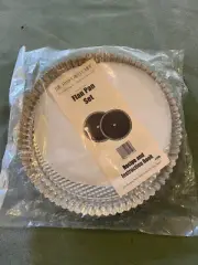 The Pampered Chef Flan Pan 10 " inch 2 Pie Plate Set Tinned Steel Cake Tart NEW