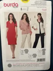 NEW Burda Sewing Pattern 6948 Misses Size 18-28 Dress Shirt Jacket Plus Sz