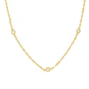 Bevilles 45cm Yellow Gold Pated Bevelled Station Necklace in Sterling Silver