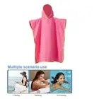(Peach Red L)Hooded Bath Towel For Kids Quick Dry Bath Poncho Towel For Bea FD5