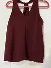 Fabrik Women's Burgundy V- Neck Sleeveless Blouse Size Small