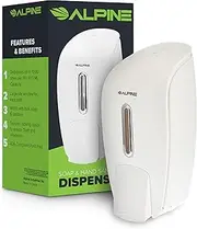 Alpine Industries Liquid Soap & Hand Sanitizer Dispenser, Surface Mounted, 800 Ml Capacity 27 oz (800ml) White