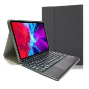 Keyboard Case with Aluminum Touchpad, Detachable Keyboard and Pencil Holder for iPad 9.7/10.2/10.5 - Black