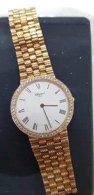 在飛比找Yahoo!奇摩拍賣優惠-蕭邦 chopard 18k 金錶 鑽錶 36mm