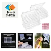 8pack 36 Grids Plastic Clear Organizer Box bead Storage Containers with Adjus...