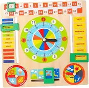 CIYODO Creative Wooden Clock for Recognition Educational Cognitive for Fun Preschool Learning Activity Early Development