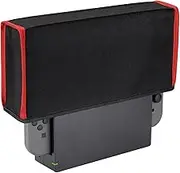 PlayVital Nylon Dust Cover for Nintendo Switch, Soft Neat Lining Dust Guard Dust Cover for Nintendo Switch OLED, Anti Scratch Waterproof Cover Sleeve for Switch & Switch OLED Dock - Black Red Trim