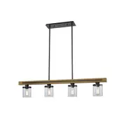 METI Warm Chestnut Wood 4 Light Bar Pendant - METI02