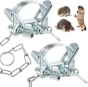 2 Pack of Small Animal Traps, Metal Mouse Traps, Outdoor Hunting Tools for Possum Raccoon Fox Rabbit Cat