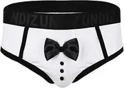 [FEESHOW] Men's Cotton Tuxedo Boxer Shorts Briefs Underwear with Bow Tie