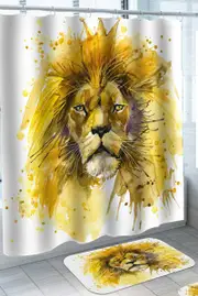 Art Painting Mane of King Lion Shower Curtain