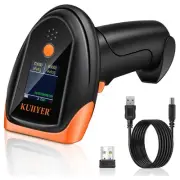 Bluetooth Barcode Scanner, Wireless 2D QR 1D Bar Code Scanners with LCD Digit...