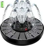 SZMP Solar Fountain Work On Cloudy Day,Solar Water Fountain with Faster Conversion Glass Solar Panel and Power Indicator Light,Built-in 2000mAh Battery Solar Fountain for Bird Bath Garden Small Pond