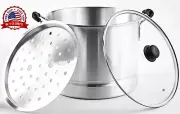 Olla Tamalera Grande Para Hacer Tamales Barbacoa Sopa Acero Inoxidable 20 Ctos