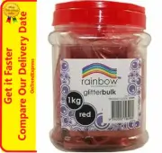 RED FINE GLITTER CRAFT BULK 1KG IN JAR RAINBOW - FREE POST