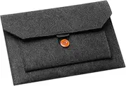 TEHAUX Portable Felt Laptop Pouch for Devices Business Tablet Bag with Secure Button Closure Lightweight and Scratch Protection for Work Travel and School